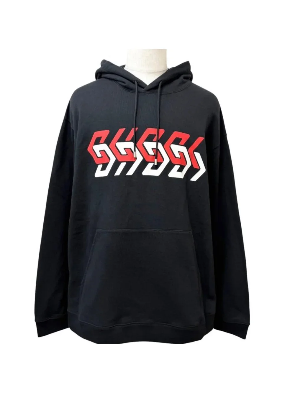 Gucci Cotton 100% Logo Print Pullover Hoodie Black XXL